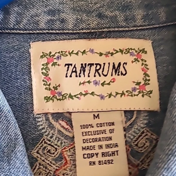 Denim embroidered jacket - Picture 3 of 4
